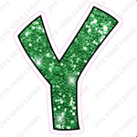 Single Letters: 23” Bouncy Glitter Green - Yard Card Signs by JYS International