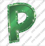 Single Letters: 18” Bouncy Metallic Green - Yard Card Signs by JYS International