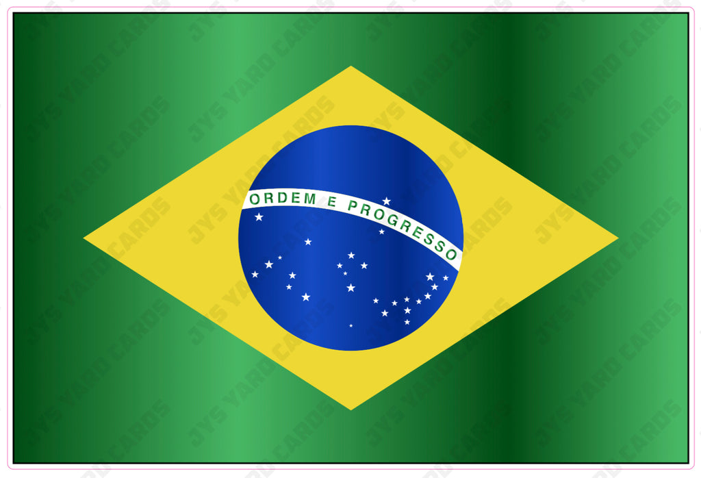 BRAZILIAN FLAG - Yard Card Signs by JYS International