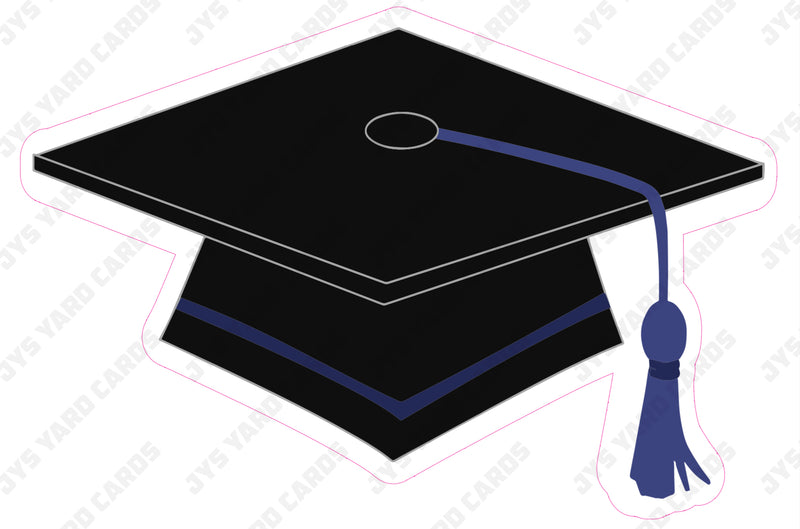 GRAD CAP: NAVY - Yard Card Signs by JYS International