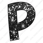 Single Letters: 23” Bouncy Glitter Black - Yard Card Signs by JYS International