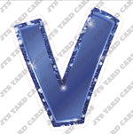 Single Letters: 18” Bouncy Glitter Metallic Navy Blue - Yard Card Signs by JYS International