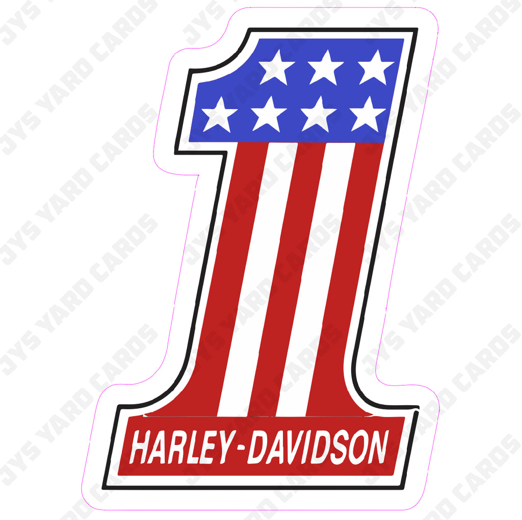 HARLEY DAVIDSON NUMBER ONE - Yard Card Signs by JYS International