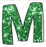 Single Letters: 18” Bouncy Glitter Green - Yard Card Signs by JYS International