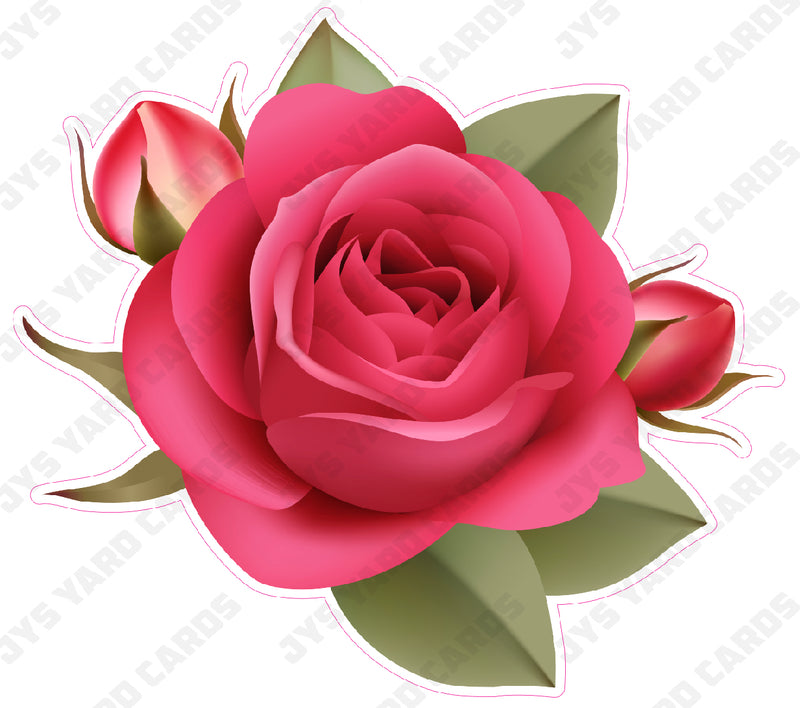 FLOWER: ROSE RED 2 - Yard Card Signs by JYS International