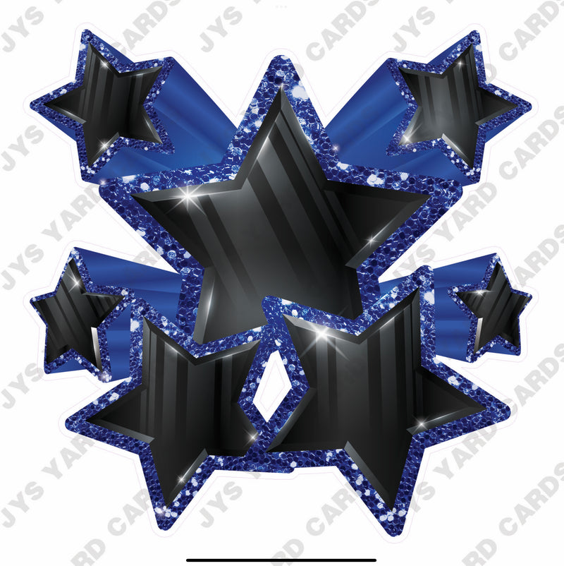 SHOOTING STARS: BLACK & BLUE - Yard Card Signs by JYS International