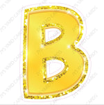 Single Letters: 12” Bouncy Metallic Yellow - Yard Card Signs by JYS International