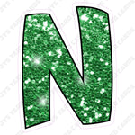 Single Letters: 12” Bouncy Glitter Green - Yard Card Signs by JYS International