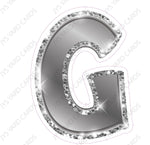 Single Letters: 23” Bouncy Metallic Silver - Yard Card Signs by JYS International