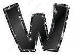 Single Letters: 18” Bouncy Metallic Black - Yard Card Signs by JYS International