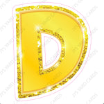 Single Letters: 18” Bouncy Metallic Yellow - Yard Card Signs by JYS International