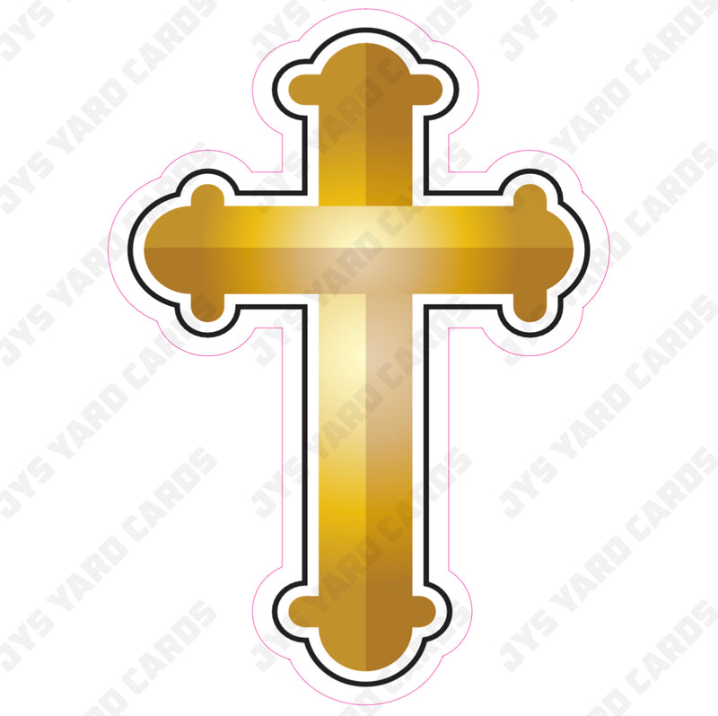 CROSS: GOLD - Yard Card Signs by JYS International