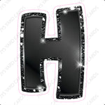 Single Letters: 18” Bouncy Metallic Black - Yard Card Signs by JYS International