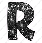 Single Letters: 18” Bouncy Glitter Black - Yard Card Signs by JYS International