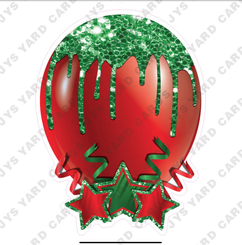 INDIVIDUAL BALLOON: RED AND GREEN - Yard Card Signs by JYS International