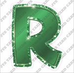 Single Letters: 23” Bouncy Metallic Green - Yard Card Signs by JYS International