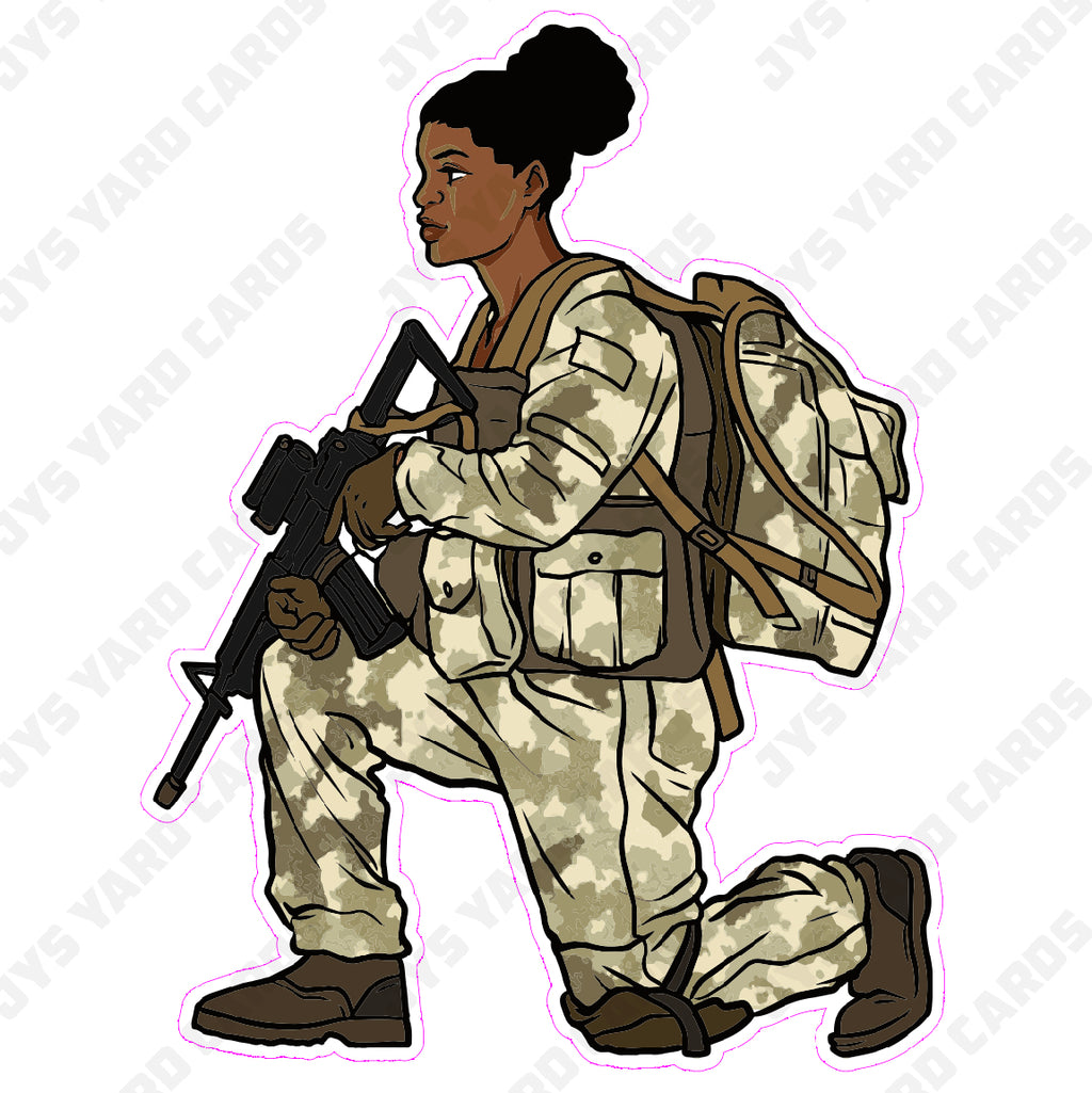 WOMAN SOLDIER 3 - Yard Card Signs by JYS International