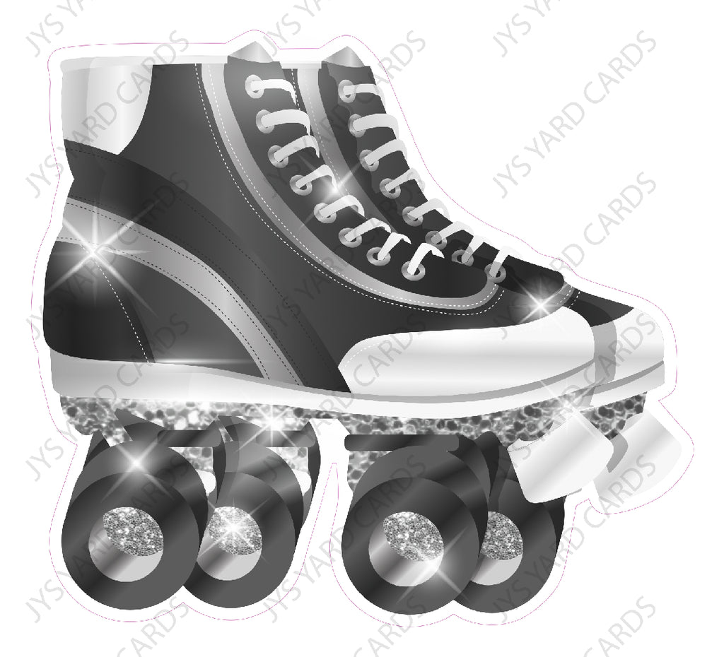 Black Silver Skates - Yard Card Signs by JYS International