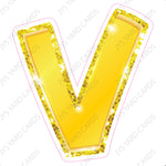 Single Letters: 18” Bouncy Metallic Yellow - Yard Card Signs by JYS International