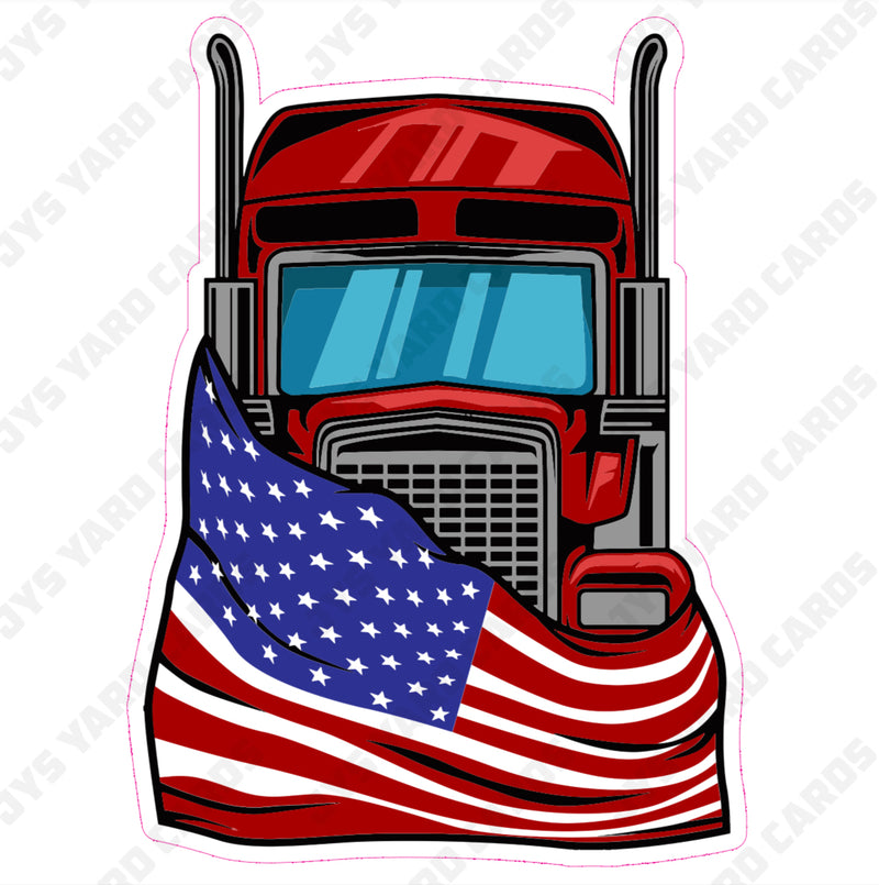 TRUCK: USA FLAG - Yard Card Signs by JYS International