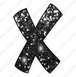 Single Letters: 18” Bouncy Glitter Black - Yard Card Signs by JYS International