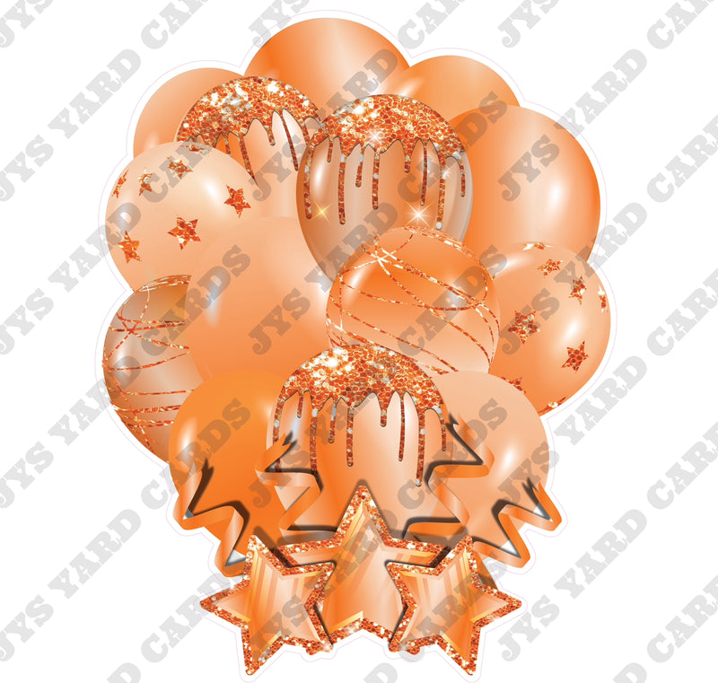 SINGLE JAZZY SOLID BALLOON: ORANGE - Yard Card Signs by JYS International