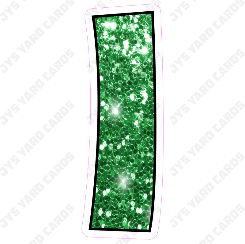 Single Letters: 18” Bouncy Glitter Green - Yard Card Signs by JYS International