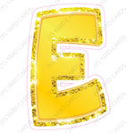 Single Letters: 12” Bouncy Metallic Yellow - Yard Card Signs by JYS International