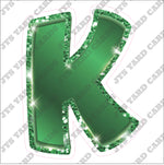 Single Letters: 12” Bouncy Metallic Green - Yard Card Signs by JYS International