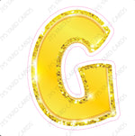 Single Letters: 18” Bouncy Metallic Yellow - Yard Card Signs by JYS International