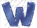 Single Letters: 12” Bouncy Glitter Metallic Navy Blue - Yard Card Signs by JYS International