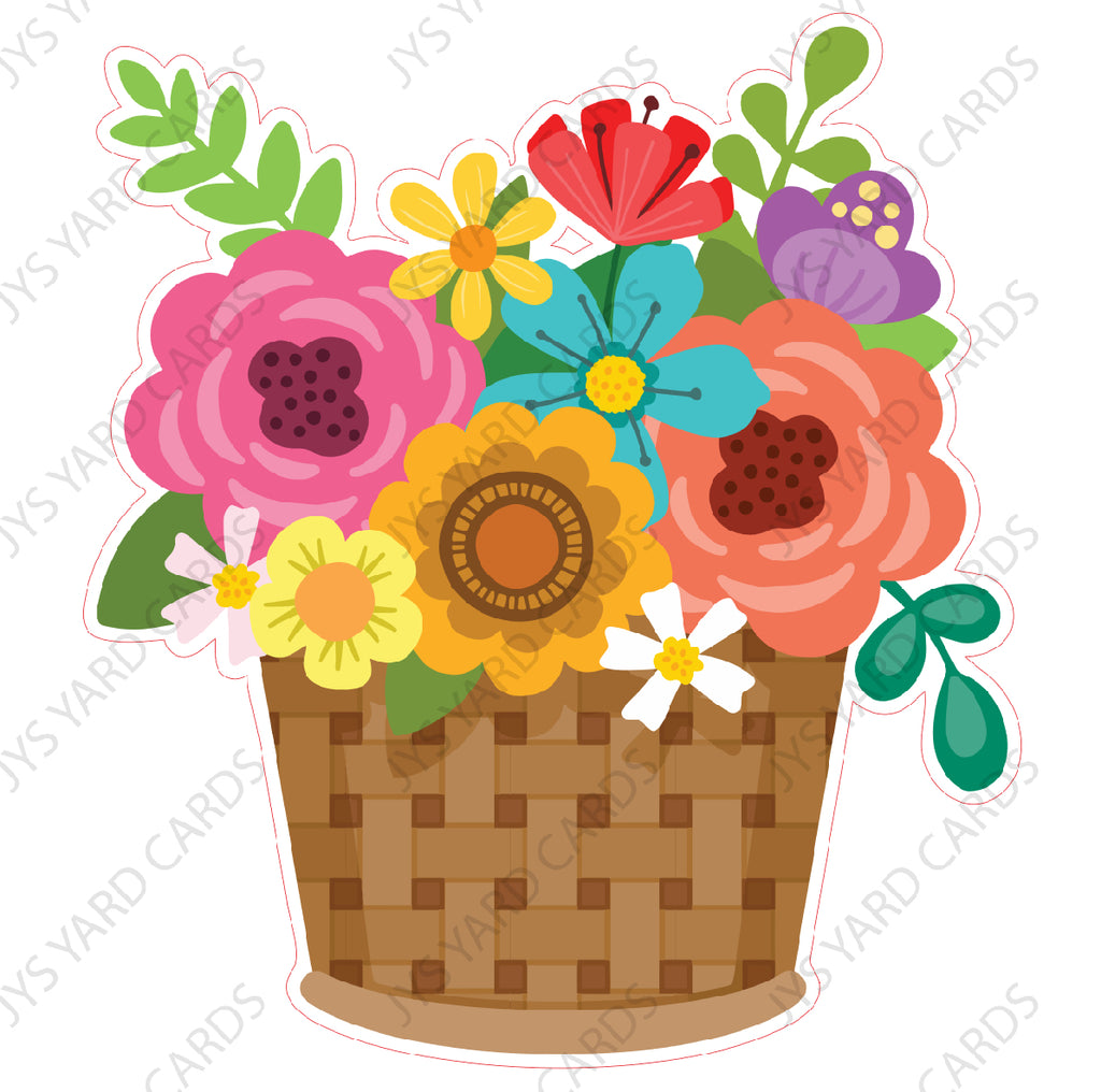 FLOWER BASKET 2 - Yard Card Signs by JYS International