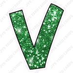 Single Letters: 18” Bouncy Glitter Green - Yard Card Signs by JYS International