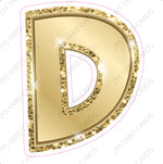 Single Letters: 12” Bouncy Metallic Gold - Yard Card Signs by JYS International