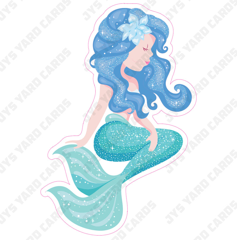 MERMAID: BLUE HAIR - Yard Card Signs by JYS International