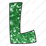 Single Letters: 23” Bouncy Glitter Green - Yard Card Signs by JYS International