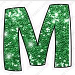 Single Letters: 12” Bouncy Glitter Green - Yard Card Signs by JYS International