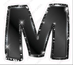 Single Letters: 12” Bouncy Metallic Black - Yard Card Signs by JYS International