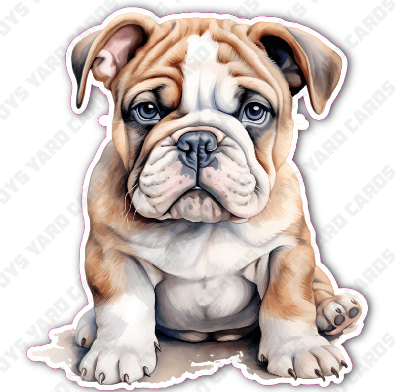 CUTE PUPPY: ENGLISH BULLDOG 2 - Yard Card Signs by JYS International