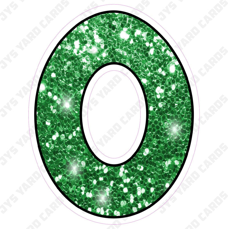 Single Letters: 23” Bouncy Glitter Green - Yard Card Signs by JYS International