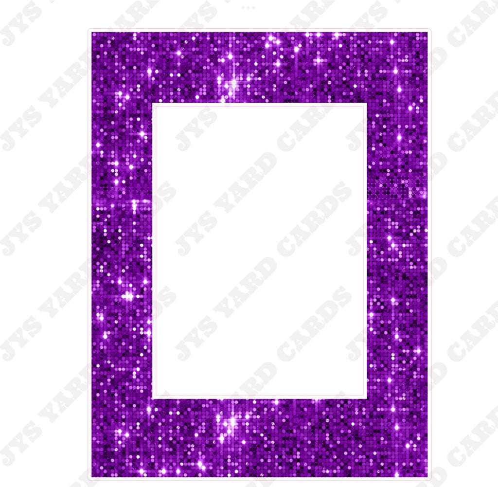 SEQUIN HBD PHOTO FRAME: PURPLE - Yard Card Signs by JYS International