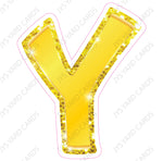 Single Letters: 12” Bouncy Metallic Yellow - Yard Card Signs by JYS International