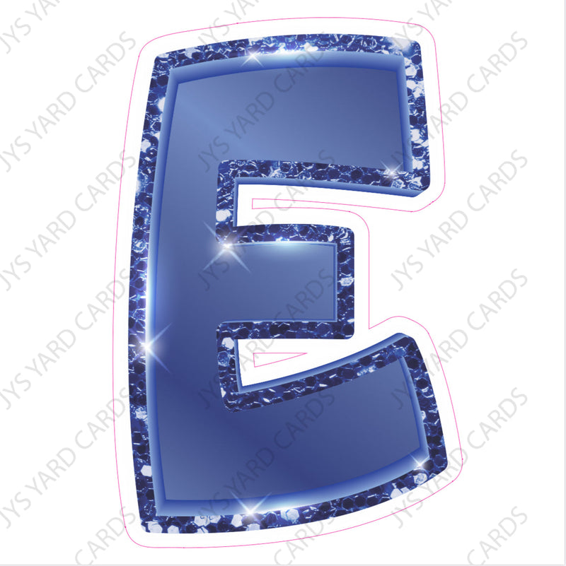 Single Letters: 23” Bouncy Glitter Metallic Navy Blue - Yard Card Signs by JYS International