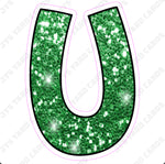 Single Letters: 18” Bouncy Glitter Green - Yard Card Signs by JYS International