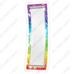 Single Letters: 23” Bouncy Metallic White With Rainbow - Yard Card Signs by JYS International