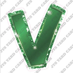 Single Letters: 18” Bouncy Metallic Green - Yard Card Signs by JYS International