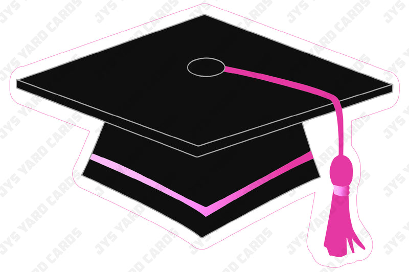 GRAD CAP: PINK - Yard Card Signs by JYS International