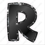 Single Letters: 23” Bouncy Metallic Black - Yard Card Signs by JYS International