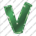 Single Letters: 12” Bouncy Metallic Green - Yard Card Signs by JYS International