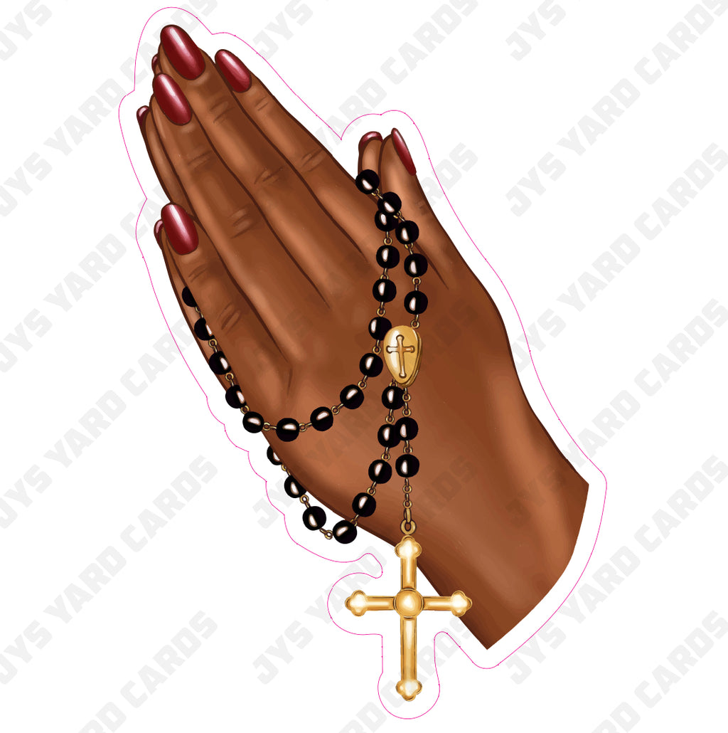 PRAYING WOMAN HANDS - Yard Card Signs by JYS International